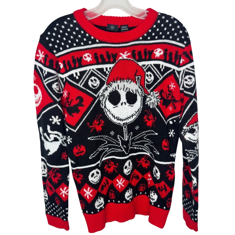 Disney Nightmare Before Christmas Jack Skellington Ugly Christmas Sweater Medium